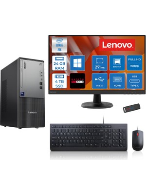 Lenovo Thinkcentre Neo 50T Gen 6 Intel Core Ultra 7 265 Upto 5,3ghz 24GB Ddr5 4tb SSD 4GB/RX550 WIN11PRO +27"fhd Mon. Masaüstü Bilgisayar 2713BD007WTR27P10+ZETTAUSBBELLEK