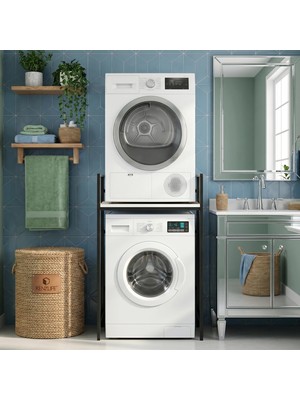 Kenz Life Kenzlife Çamaşır Kurutma Makinesi Dolabı Kinyas Crdsyh 115*070*60 Mat Suntalam Metal Siyah Boya