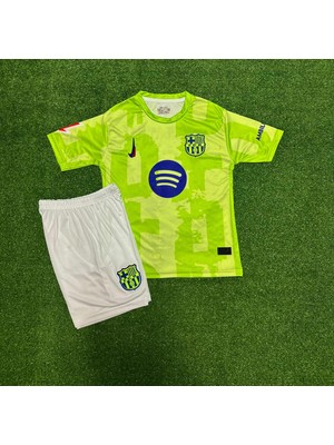 Barcelona 2026 Lamine Yamal Özel Tasarım Çocuk Forması (Green)