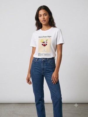 Centilmen Onix Baskılı Bisiklet Yaka Beyaz T-Shirt 2626-169