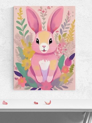Tavşan Kız Bebek Odası Poster Afiş Kreş Çocuk Odası Dekorasyon Yenidoğan Hediye