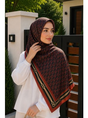 İmaj Butik Bordo Desenli Pamuklu Şal