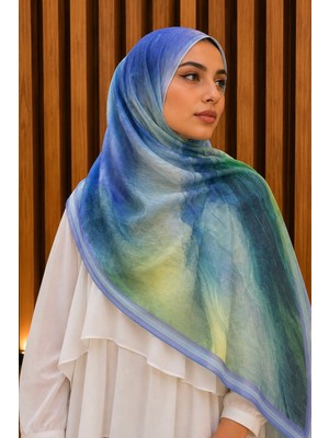 İmaj Butik Buz  Mavi Pamuklu Soft Şal