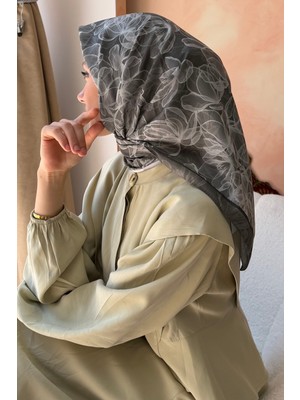 İmaj Butik Haki Desenli Soft Eşarp