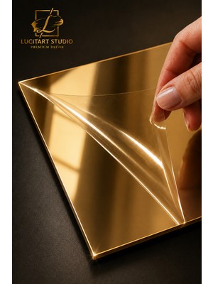 Lucit Art 4'lü Set | 30X40 cm 1 mm Premium Aynalı Pleksi | Esnek Yapışkanlı Dekoratif Pleksi Duvar Süsü | Süs Ayna