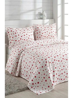 Miar home perde tekstil Miar Kalpli Desenli Çift Kişilik Pike Takımı / Yatak Örtüsü - 3 Parça