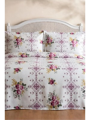 Miar home perde tekstil Miar Çift Kişilik Pike/yatak Örtüsü Takımı 3 Parça
