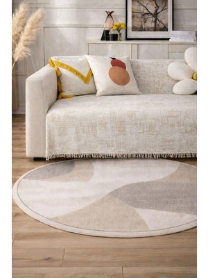 Miar home perde tekstil Miar %100 Pamuk Koltuk Örtüsü Açık Krem- Oturma ve Sırt Kısmını Kaplayan Koruyucu Örtü 180 x 220