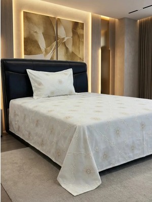 Miar home perde tekstil Miar Tek Kişilik Desenli Yatak Örtüsü Seti 1 Adet Yastık Kılıfı Dahil 180 x 260
