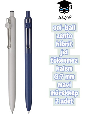 Uni-Ball Zento Hibrit Jel Tükenmez Kalem 0.7 mm Mavi Mürekkep 2 Adet Uniball