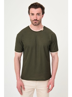 MCR Dokulu Slim Fit Bisiklet Yaka Kısa Kol Erkek T-Shirt