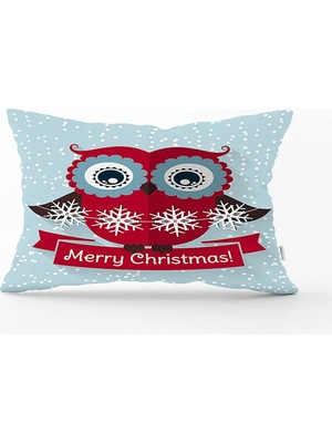 Rem Home Merry Christmas Dijital Baskılı Dekoratif Dikdörtgen Yastık Kırlent Kılıfı