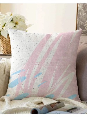 Rem Home Çift Taraflı Beyaz Zeminli Renkli Modern Çizgili Dijital Baskılı Modern Raşel Yastık Kırlent Kılıfı