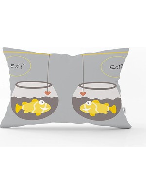Rem Home Sarı Kuş Motifli Dijital Baskılı Çocuk Odası Dikdörtgen Yastık Kılıfı