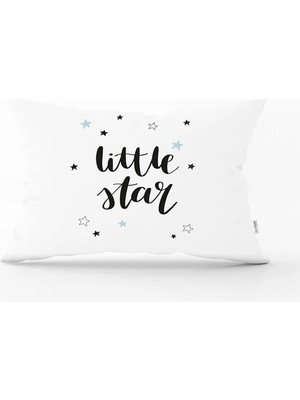 Rem Home Gri Zeminde Wellcome Baby Tasarımlı Bebek Odası Dikdörtgen Yastık Kılıfı
