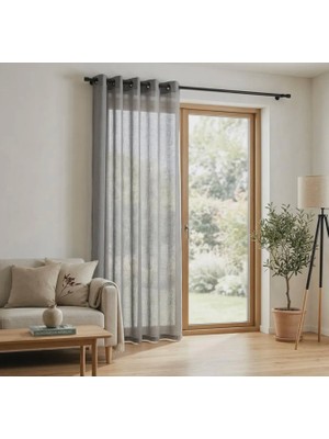 Leo Boutique Curtain Keten Rustik Perdesi Grommet Kuş Gözü Keten Tül Perde