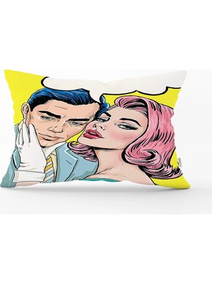 Rem Home Fashion Girl Dijital Baskılı Modern Dikdörtgen Yastık Kırlent Kılıfı
