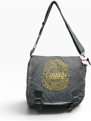 Old Cotton Cargo Kumaş Postacı Omuz Çantası Unisex San Diego Oil Antrasit