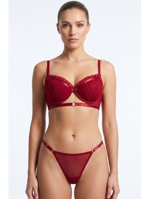 Hadiora Kadın Bordo Istiridye Model Desekli Sütyen Takım