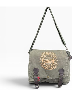 Old Cotton Cargo Kumaş Postacı Omuz Çantası Unisex San Diego Haki