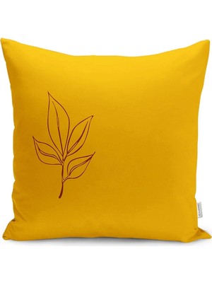 Rem Home Minimalist Zeminde Çiçek Motifli Floral Desenli Dijital Baskılı Yastık Kırlent Kılıfı