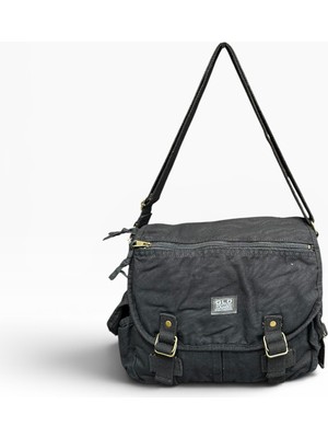 Old Cotton Cargo  Kumaş Postacı Omuz Çantası Unisex Nico Bag Siyah
