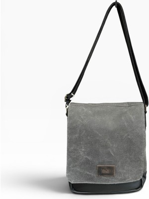 Old Cotton Cargo Bags Dikey Kanvas Omuz Çantası  7112 Western Siyah