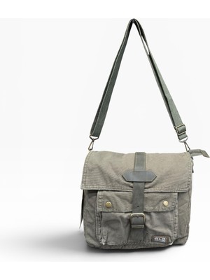 Old Cotton Cargo Kumaş Postacı Omuz Çantası Unisex Branco Bag Haki