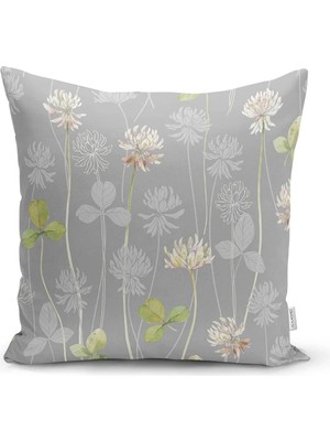 Rem Home Pastel Zeminli Renkli Yaprak Desenli Dijital Baskılı Modern Yastık Kırlent Kılıfı