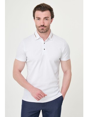 MCR Düz Slim Fit Polo Yaka Metal Düğmeli Kısa Kol Erkek T-Shirt