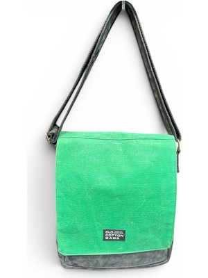 Old Cotton Cargo Bags Dikey Kanvas Omuz Çantası  7112 Western Yeşil