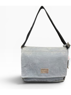 Old Cotton Cargo Kanvas Kumaş Postacı Omuz Çantası Unisex Boıse Computer Bag 15.6'' Gri