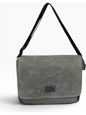 Old Cotton Cargo Kanvas Kumaş Postacı Omuz Çantası Unisex Boıse Computer Bag 15.6'' Siyah