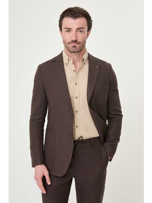 MCR Düz Slim Fit Mono Yaka Torba Cep %100 Keten Erkek