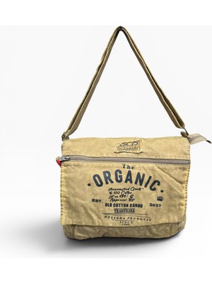 Old Cotton Cargo Kumaş Postacı Omuz Çantası Unisex Mulater Bag Oil Camel