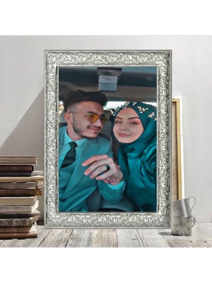 Özkacar Group Kişiye Özel Kanvas Tablo Gümüş Dijital Çerçeve  Ev Duvar Salon Ofis Dükkan Hediyelik Dekarasyon