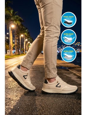 Walkway 2075 Ales M Bej-Lacivert Erkek Spor Ayakkabı