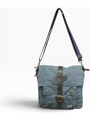 Old Cotton Cargo Kumaş Postacı Omuz Çantası Unisex Branco Bag Lacivert