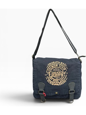 Old Cotton Cargo Kumaş Postacı Omuz Çantası Unisex San Diego Siyah