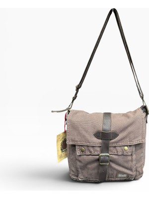 Old Cotton Cargo Kumaş Postacı Omuz Çantası Unisex Branco Bag Kahve