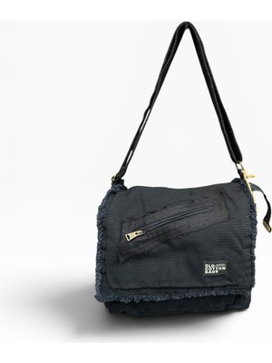 Old Cotton Cargo Kumaş Postacı Omuz Çantası Unisex Robbie Bag Füme