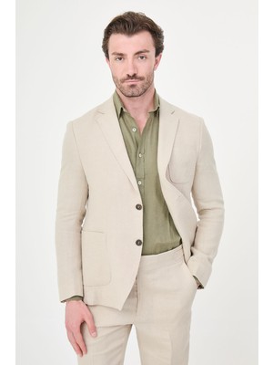 MCR Düz Slim Fit Mono Yaka Torba Cep %100 Keten Erkek