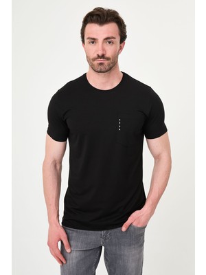 MCR Düz Slim Fit Cepli Bi-Stretch Interlok T-Shirt