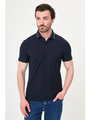 MCR Düz Slim Fit Polo Yaka Metal Düğmeli Kısa Kol Erkek T-Shirt