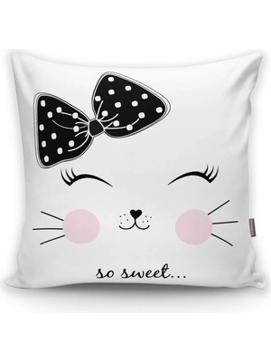 Rem Home So Sweet Motifli Çizimi Kırlent Kılıfı