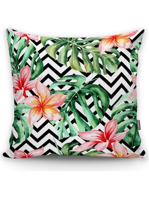 Rem Home Zigzag Zebra Desenli Dijital Baskılı Yastık Kırlent Kılıfı