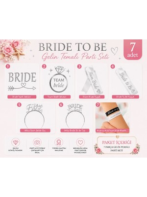 Bkmc Bride To Be Gold Gümüş Kuşak ve Taç Seti | Bekarlığa Veda Parti Aksesuarı | Gold Gümüş Gelin Tacı ve Saten Kuşak | Bridal Shower Organizasyon Süsü