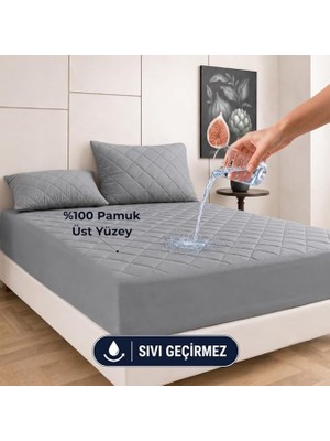 Sıvı Geçirmez Alez - Tek-Çift Kişilik Bebek İçin %100 Pamuk Kapitoneli Fitted Yatak Koruyucu