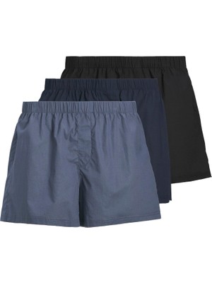 Jack & Jones Jacmılano Woven 3'lü Gri Lacivert Siyah Boxer 12281678
