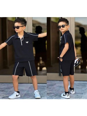 Ay Kids Aykidsclup Erkek Çocuk Fermuarlı Polo Yaka Şort Takımı – 11729S-